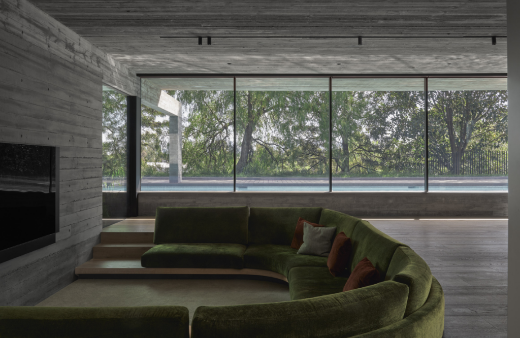 Every space is shaped to capture views of the riverbank.